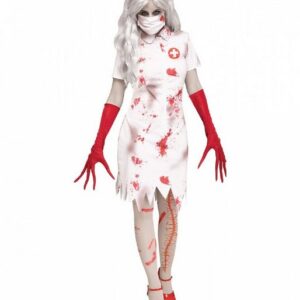 Horror-Shop Zombie-Kostüm Horror Krankenschwester Erwachsenen Kostüm für Hal