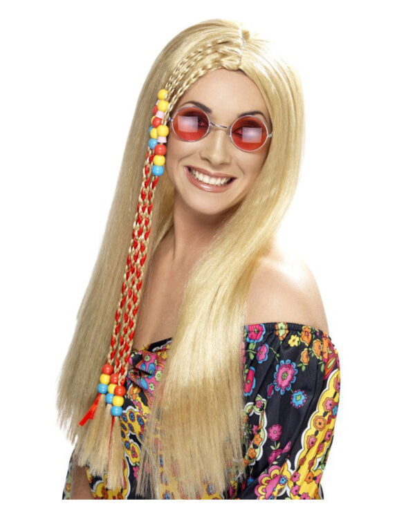 Blonde Hippie Perücke Perücke für dein Karnevalskostüm