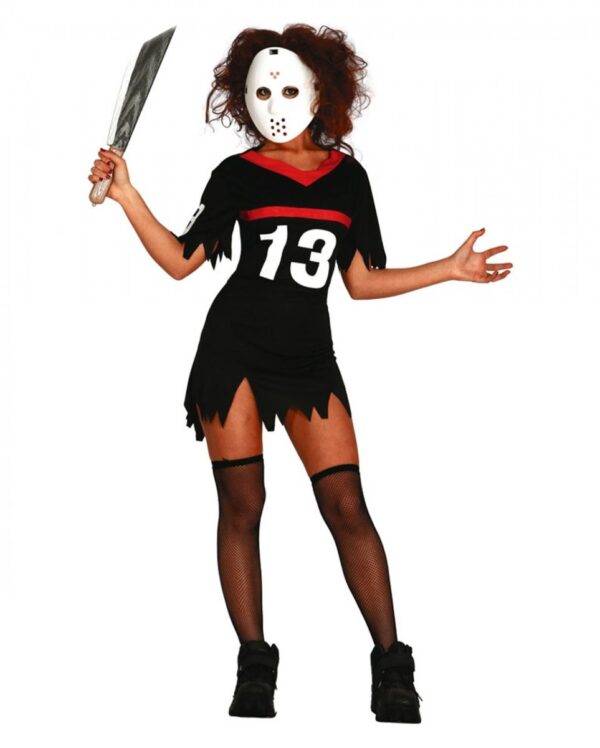 Hockey Frauenkostüm mit Maske für Halloween & Fasching M