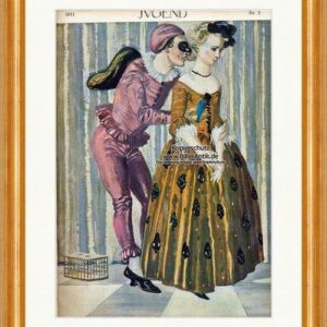 Kunstdruck Titelseite der Nummer 5 von 1911 Julius Diez Kostüm Karneval Jugend 37, (1 St)