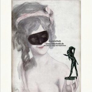 Kunstdruck Titelseite der Nummer 8 von 1911 Paul Rieth Maske Karneval Kostüm Juge, (1 St)