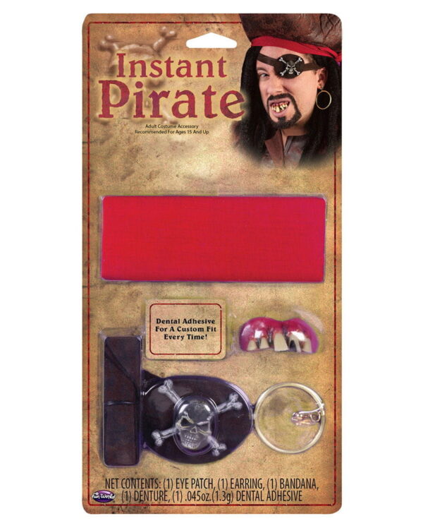 Piratenset mit Piratenzähnen Piratenkostüm Zubehör Set mit