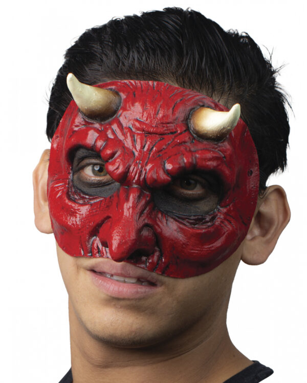 Satan Halbmaske Höllische Karnevals Maske