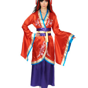 3-tlg. Kimono Kostüm mit Gürtel für Fasching 44/46