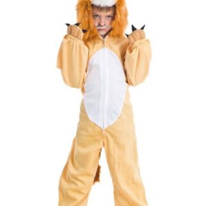 CHAKS Kostüm Löwen Kostüm für Kinder - Hellbraun, Overall Tierkostüm Zoo Safari