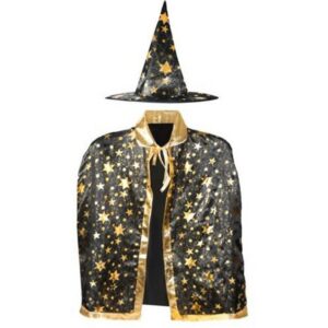 Einkaufszauber Zauberer-Kostüm Zauberer Kostüm für Kinder, Gold Schwarz