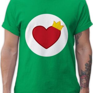 Shirtracer T-Shirt Glücksbär Herz Krone König Liebe Valentinstags Geschenk Karneval & Fasching