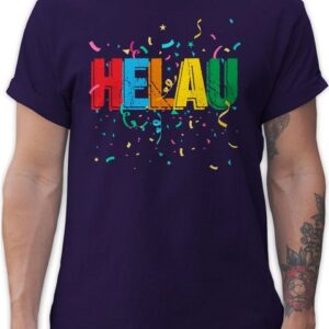 Shirtracer T-Shirt Helau Alaaf Schriftzug Kostüm Kölle Fasching Narren Karneval & Fasching