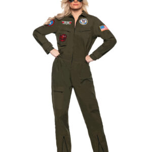 Top Gun Jet Pilot Damen Kostümanzug ✰ US Navy Jumpsuit S