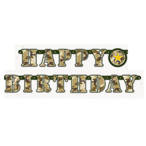 Geburtstagsgirlande Happy Birthday Tarnfarben 1