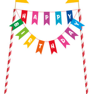 Kuchendeko Happy Birthday bunt