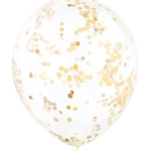 Befüllbare Luftballons mit Konfetti 6 Stück mattgold