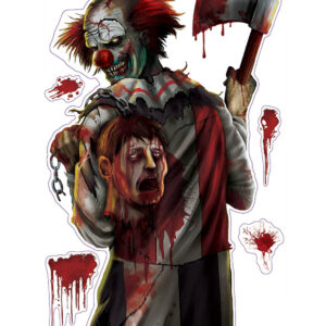 Halloween Horrorclown Aufkleber-Set 5 Stück bunt 52x25cm