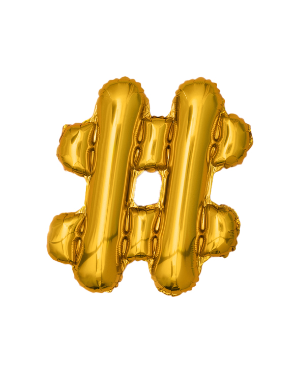 Folienluftballon Symbol # gold 33cm