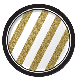 Partyteller Silvester-Teller 8 Stück gold-weiss-schwarz 18cm