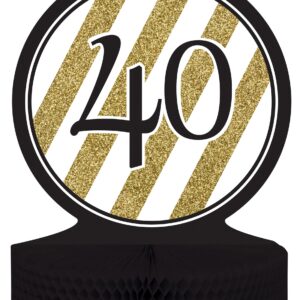Geburtstags-Tischaufsteller 40 Jahre schwarz-gold