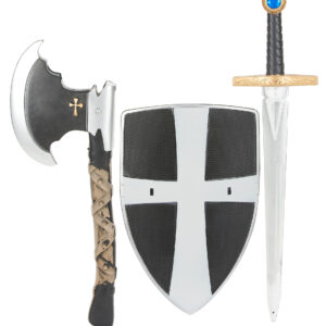 Ritter Kinder Kostüm Set Schwert Schild schwarz-silber