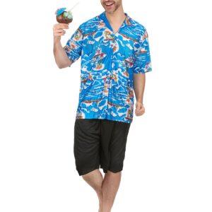 Hawaiitourist-Kostüm Urlauber-Kostüm blau-bunt