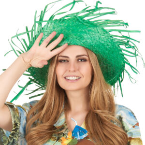 Hawaiihut Strohhut grün