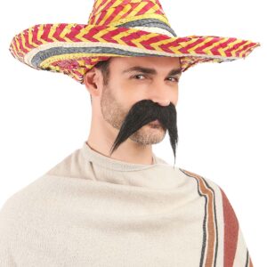 Sombrero Mexiko-Strohhut gelb-rot-blau