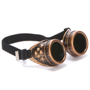 Steampunk Piloten-Brille beige-braun-schwarz