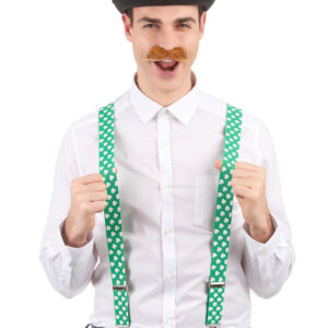 Kleeblatt Hosenträger St. Patrick's Day grün-weiss