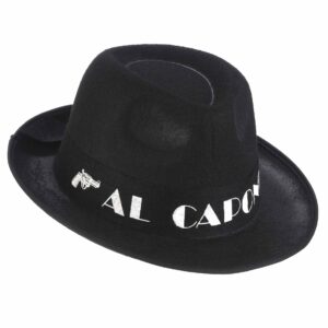 Gangsterhut Al Capone mit Hutband schwarz-weiss
