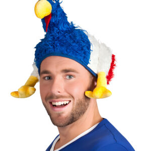 Fußball Fan Hut Hahn Frankreich blau-weiss-rot
