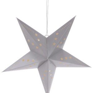 Laterne Stern mit sternförmigen Löchern grau
