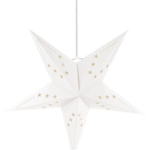 Laterne Stern mit sternförmigen Löchern weiss