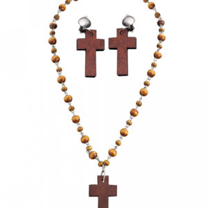 Rosenkranz Kette & Ohrringe Set