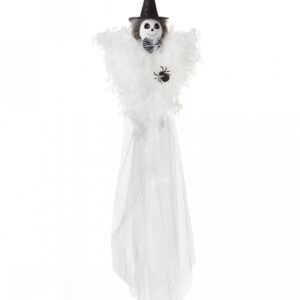 Hängende Geister Spinnenhexe weiß 53cm