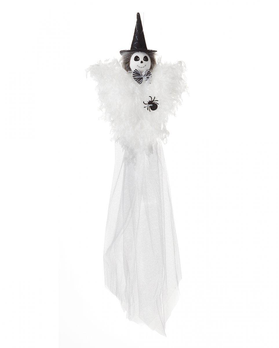 Hängende Geister Spinnenhexe weiß 53cm