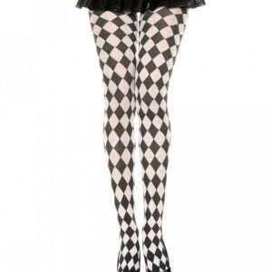 Harlekin Strumpfhose Schwarz-Weiß