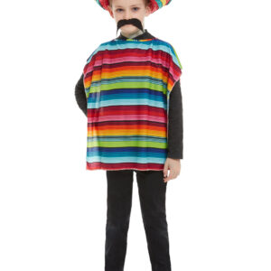Poncho und Sombrero für Kinder bunt