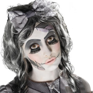 Gruselige Puppe Halloween Schmink-Set weiss-grau-schwarz