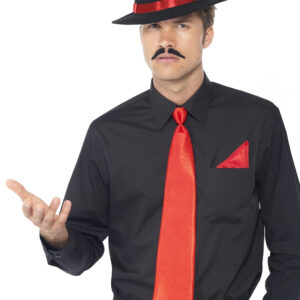 Mafioso Gangster Set 3-teilig rot-schwarz