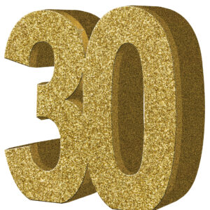 Geburtstagsparty Tischdeko Zahl 30 gold 20x20cm