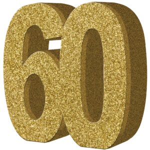 Geburtstags-Tischdeko Zahl 60 gold 20x20cm