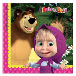 Lizenzartikel Servietten Mascha und der Bär 20 Stück bunt