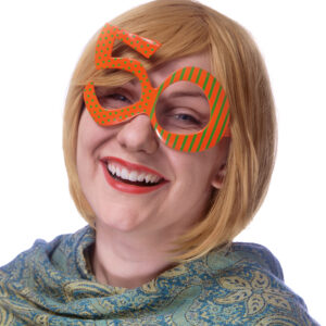 Fun Geburtstagsbrille Zahl 50 rot-grün