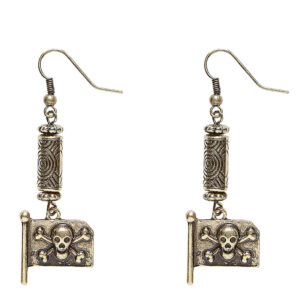 Ohrringe Totenkopf-Flagge Piraten gold