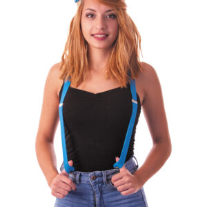 Hosenträger für Erwachsene neonblau