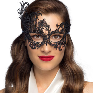 Venezianische Augenmaske mit Arabesken-Motiv schwarz