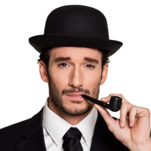 Pfeife Detektiv Kostümzubehör schwarz 15cm