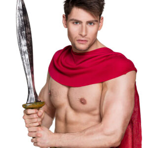 Krieger Spartaner Schwert Kostümzubehör schwarz-silber-gold 69cm