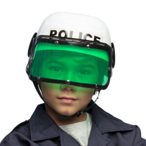 Polizei Helm Kostümzubehör für Kinder weiss-schwarz
