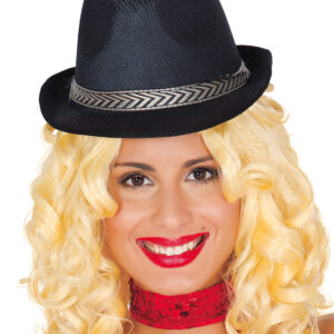 Hut mit Band für Erwachsene schwarz-gold