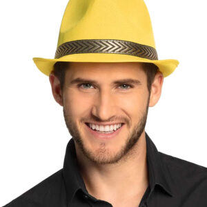 Hut mit Band für Erwachsene gelb-gold-schwarz