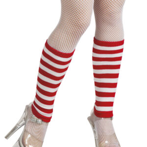 Strickstulpen geringelt rot-weiss